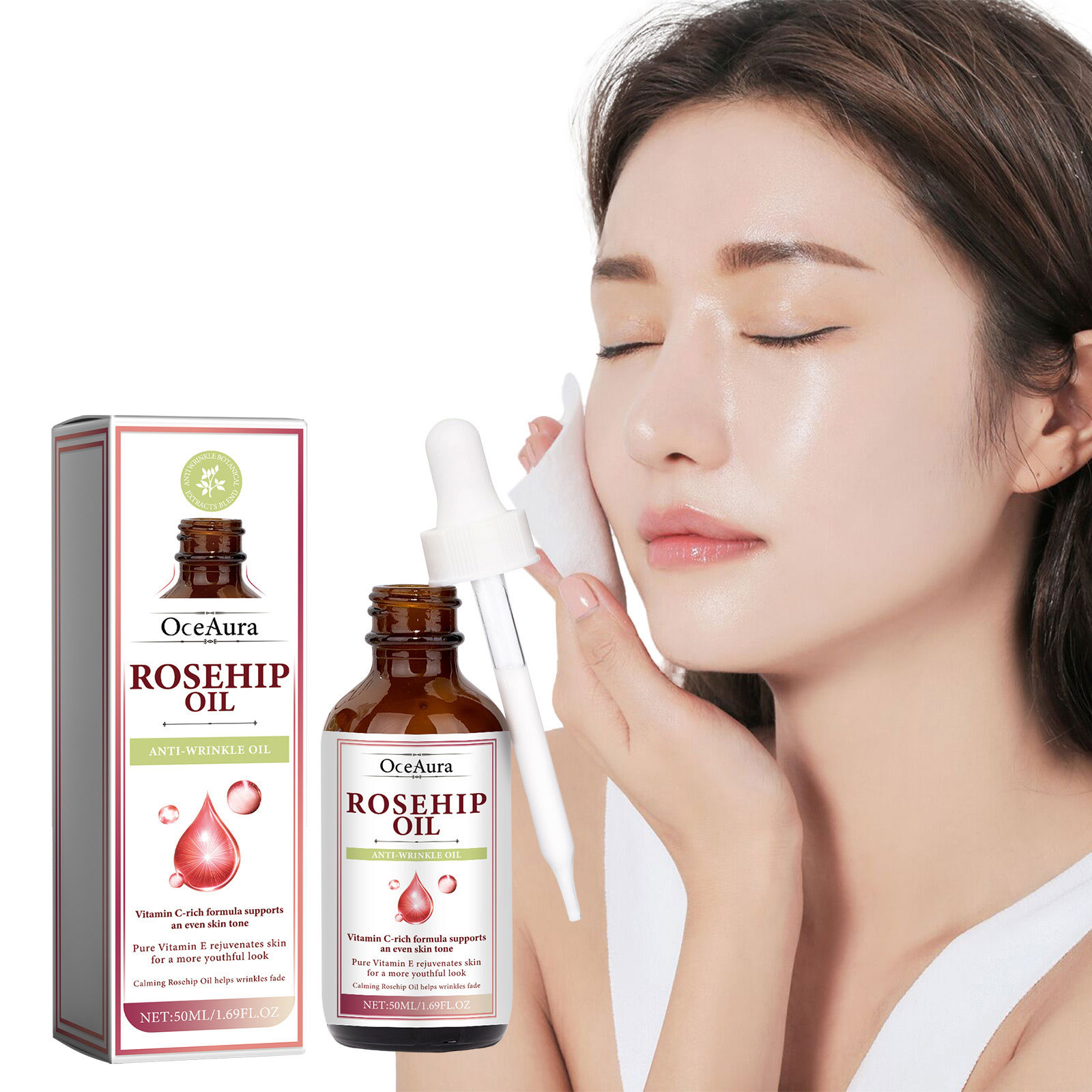 Face Oil Rosehip - Rozenbottelolie Gezichtsessentie Serum Vervaagt fijne lijntjes